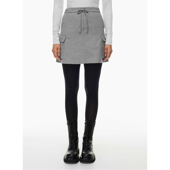 The Group Babaton Dresses & Skirts - The Group Babaton Gray Mini Skirt‎ Cargo Drawstring Pockets Casual Womens M